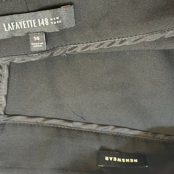 Lafayette 148 New York Virgin Wool Pants sz 14 Black Wool Pants - Picture 3 of 10